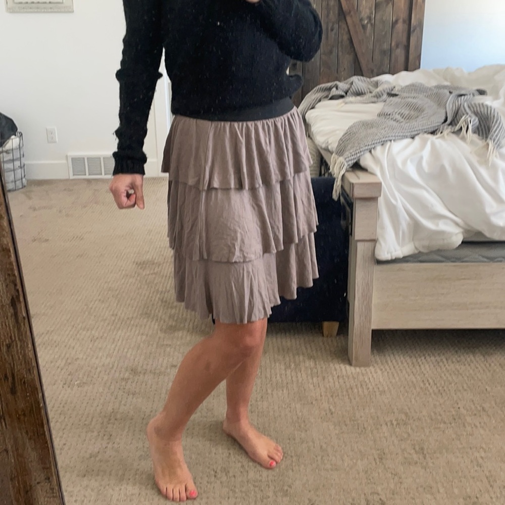 Tan Ruffle Skirt - Picture 3 of 5